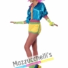 Costume Donna Skater Girl anni '80 Fluo