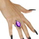 anello gotico gemma viola strega vampira halloween carnevale o altre feste a tema - Mazzucchellis..