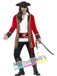 Costume Uomo Pirata Corsaro Rosso taglia forte