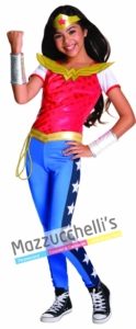 costume Ufficiale da Bambina della Supereroina Wonder Woman del cartone DC SUPER HERO GIRL