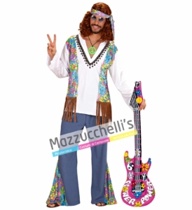 Chitarra Gonfiabile hippie personaggi famosi cantanti carnevale halloween altre feste a tema