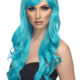parrucca donna lunga azzurra mossa - Mazzucchellis