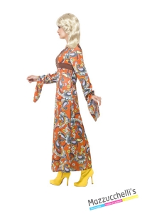COSTUME donna hippie figlia dei fiori anni '60 '70 CARNEVALE HALLOWEEN O ALTRE FESTE A TEMA - Mazzucchellis