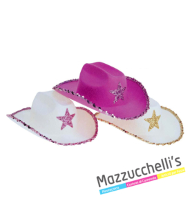 cappello cowgirl del west rosa carnevale halloween e altre feste a tema - Mazzucchellis