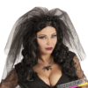 cerchietto con velo nero da sposa cadavere horror carnevale halloween e altre feste a tema - Mazzucchellis