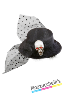 mini cappello con velo e scheletro halloween carnevale altre feste a tema - Mazzucchellis