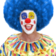 parrucca afro riccia blu anni '60 '70 hippie clown circo carnevale halloween altre feste a tema - Mazzucchellis